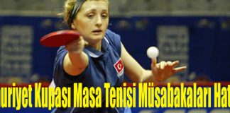 Cumhuriyet Kupası Masa Tenisi Müsabakaları Hatay’da
