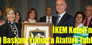 İKEM Koleji’nden İTSO Başkanı Yılmaz’a Atatürk Tablosu