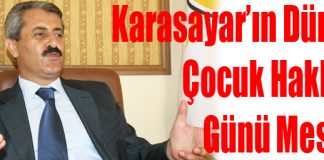 Karasayar’ın Dünya Çocuk Hakları Günü Mesajı