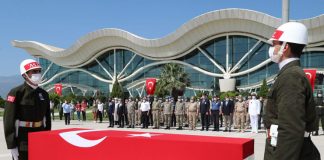 Suriye’de Şehit Olan Tuğgeneral Erdoğan, Memleketine Uğurlandı
