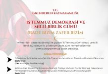 İskenderun’da Demokrasi ve Milli Birlik Günü Kapsamında Anma Programı Düzenlenecek