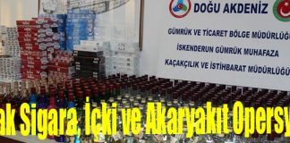 İskenderun’da 3.300 Paket Kaçak Sigara ve 343 Adet Kaçak İçki Ele Geçirildi