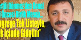 Ak Partili Dönmez’den Genel Kurul Öncesi Birlik Mesajı…