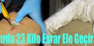 Sınırda 23 Kilo Esrar Ele Geçirildi