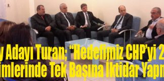 Aday Adayı Turan; “Hedefimiz CHP’yi 2015 Seçimlerinde Tek Başına İktidar Yapmak”