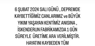 Noksel Üretime Ara Verdi