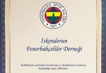 İskenderun Fenerbahçeliler Derneği’ne Akreditasyon Belgesi
