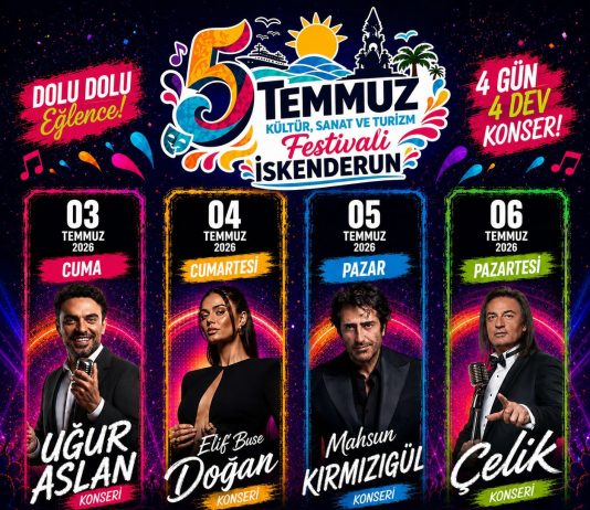 İskenderun’da ‘Uluslararası 5 Temmuz Kültür, Sanat ve Turizm Festivali’ Başlıyor